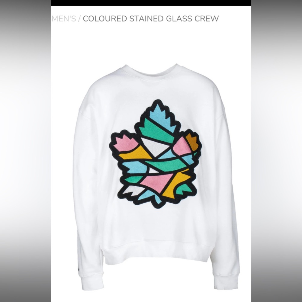 Colorful Toronto Maple Leaf stained glass crew neck Men’s 2XL Sweatshirt